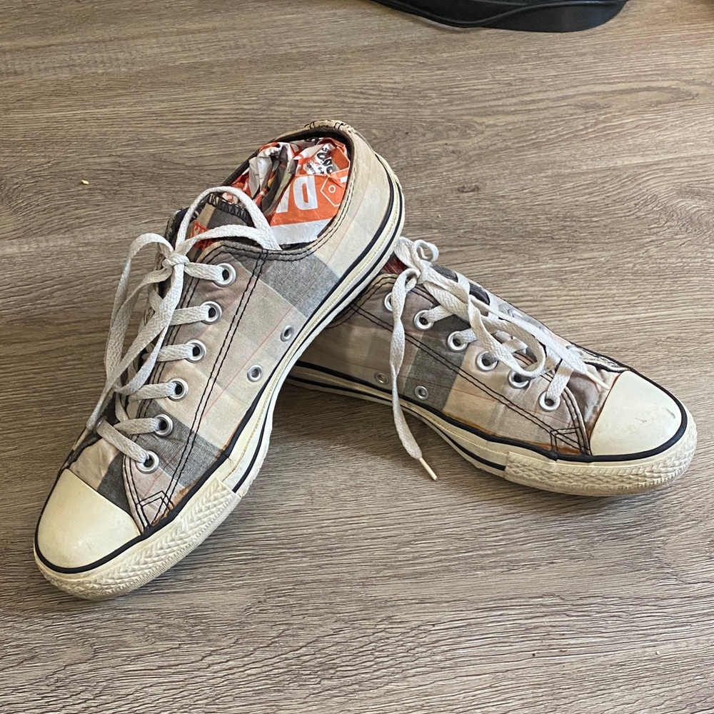 *Charcoal Plaid Converse Sneakers